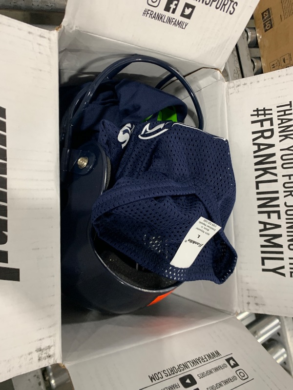 Photo 2 of Franklin Sports Seattle Seahawks Kids Football Uniform Set - NFL Youth Football Costume for Boys & Girls - Set Includes Helmet, Jersey & Pants - Large