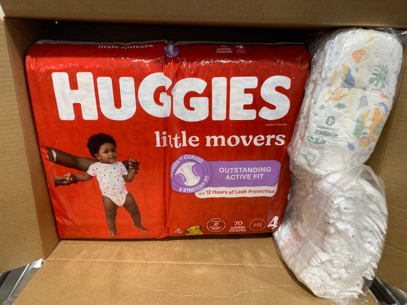 Photo 1 of Huggies Size 4 Diapers, Little Movers Baby Diapers, Size 4 (22-37 lbs)