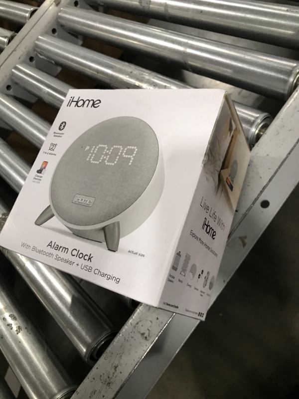 Photo 1 of iHome Bluetooth Alarm Clock with 5W USB Charger, Dimmable LED Clock Display and Dual Alarms, Ideal for Bedroom, Home Office and Dorm Room