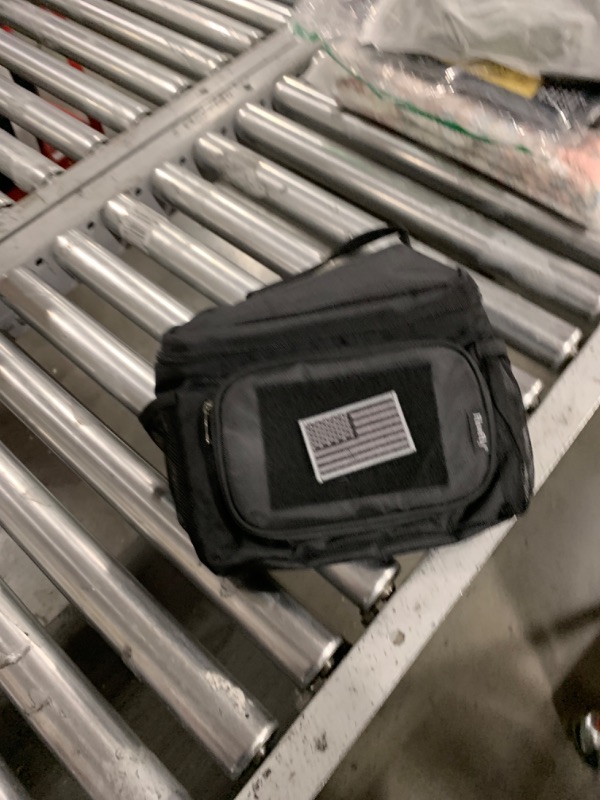 View 2 of FlowFly Tactical Lunch Bag Large Insulated Lunch Box Cooler Tote for Men, Women with MOLLE/PALS Webbing (Black)