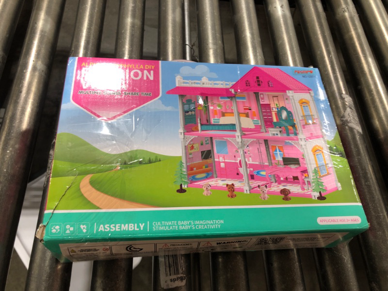 Photo 2 of Princess'Castle House for Girls, Dollhouse Playset, 2-Story 4 Rooms Playhouse with 1 Doll Toy Figure and Furniture & Accessories, Toy Gifts for Kids 3 4 5 6 7 8 9+ Year Old