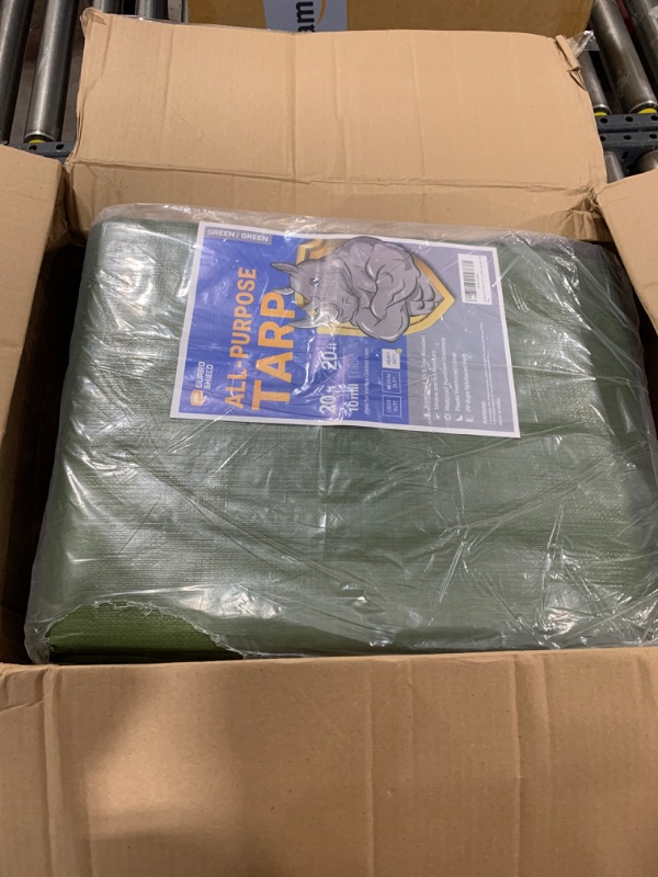 Photo 2 of GUARD SHIELD Heavy Duty Tarp 20x20 Feet Green Multi Purpose Thick Waterproof Poly Tarp Cover 10mil