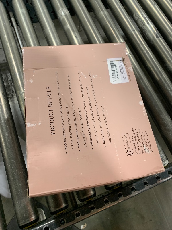 Photo 1 of ZICOTO Beautiful Bread Box With Wooden Lid For Your Kitchen Countertop - Spacious Container Perfectly Stores Your Homemade Bread, English Muffins & Bagels - Quality Cutting Board Lid Keeps Loaf Fresh