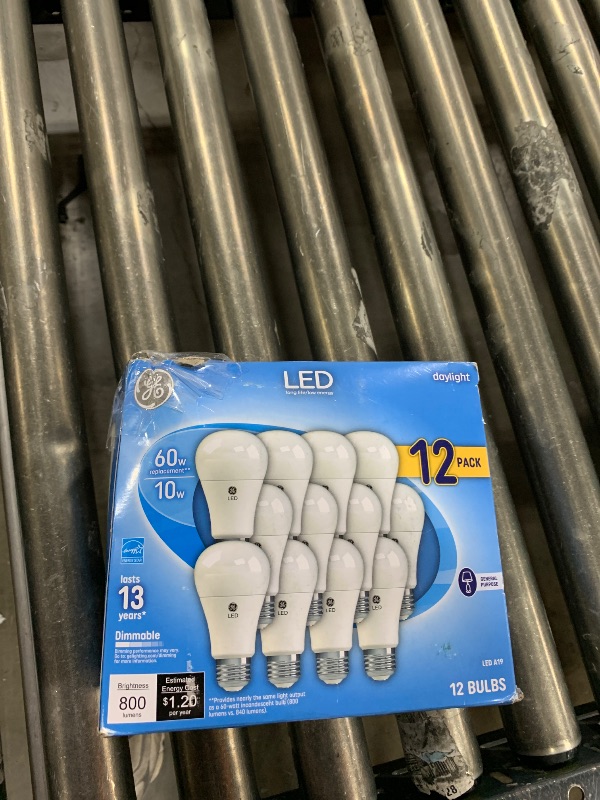 Photo 2 of GE Daylight 60 Watt Replacement LED Light Bulbs, General Purpose, Dimmable Light Bulbs (Daylight, 12 Pack) (12)