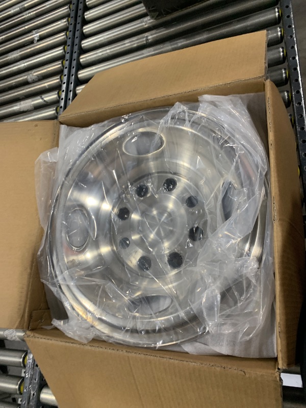 Photo 2 of CIRONBOW 16" 8 Lug Wheel Simulators,Stainless Steel,with Bolt Kit Fit for Pick-up Trucks Vans RV Hub Caps Rim Skin Chrome Cover Parts ;E350/E450 1992-2016/2018-2021(2017 not Fit)