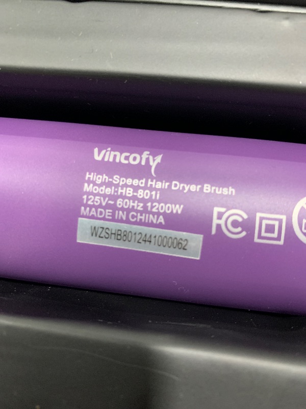 Photo 3 of Vincofy 7 in 1 Blow Dryer Brush and Hair Dryer, Hot Hair Styler with Negative Ion 110,000 RPM Hair Straightener Brush for Fast Drying Straightening Curling Voluming, Suitable for All Hair Types,Purple