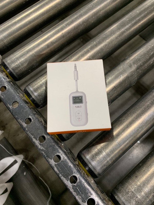 Photo 1 of 1Mii SafeFly Pro Bluetooth 5.3 Transmitter Receiver, Wireless Audio Adapter w/Screen for 2 Bluetooth Headphones, AptX LL/HD/AD, Use with Any 3.5MM Jack on Airplane, TV & iPad/Tablet