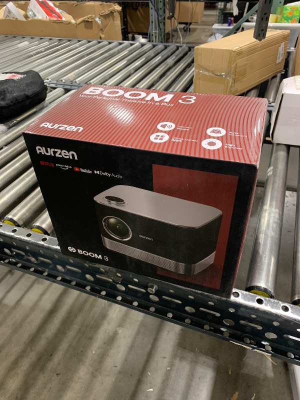 Photo 2 of 3-in-1 Projector 4K Supported, AURZEN BOOM 3 Smart Projector with WiFi and Bluetooth