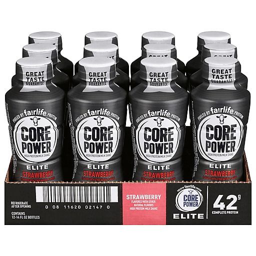 Photo 1 of Core Power Milk Shake, High Protein, Elite, Strawberry 12 ct (Best by April 18, 2025)