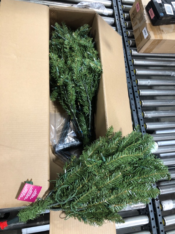 Photo 2 of National Tree Company Pre-Lit Artificial Mini Christmas Tree, Green, Dunhill Fir, White Lights, Includes Stand, 4 Feet