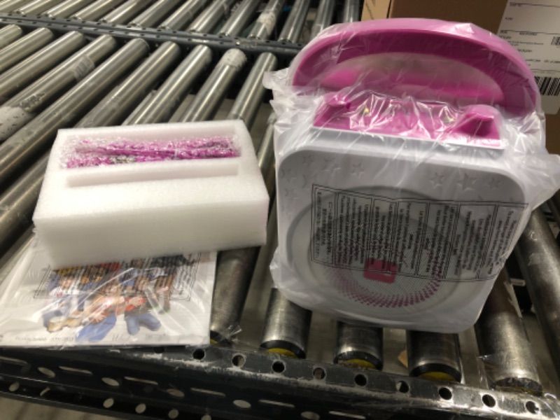 Photo 1 of RockJam 10 Watt Rechargeable Bluetooth Karaoke Machine with Two Mics, Pink