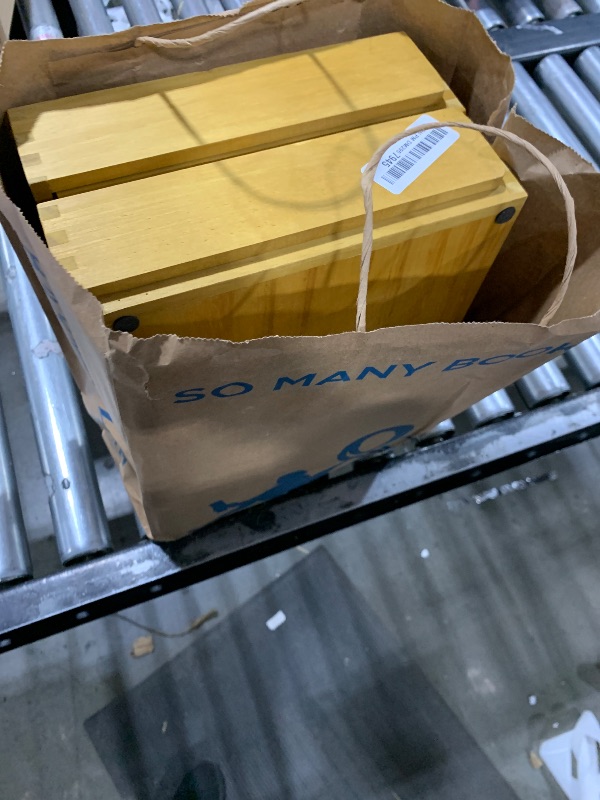 Photo 1 of Yeaqee 4 Pcs Stackable Paper Tray Wood Desk Organizer Letter Tray Desktop Letter Size Office Wooden Desk Shelf Paper Holder Folder Organization Rack for Mail File Document(Light Wood Color)