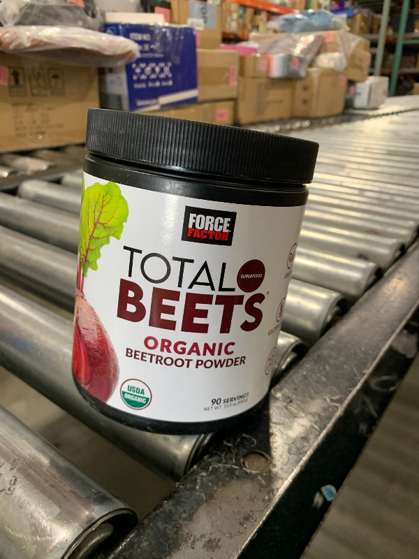 Photo 1 of Force Factor Total Beets Organic Beetroot Powder Superfood to Boost Daily Nutrition, USDA Organic, Vegan, Gluten-Free, and Non-GMO Beet Supplement, Unflavored, 90 Servings