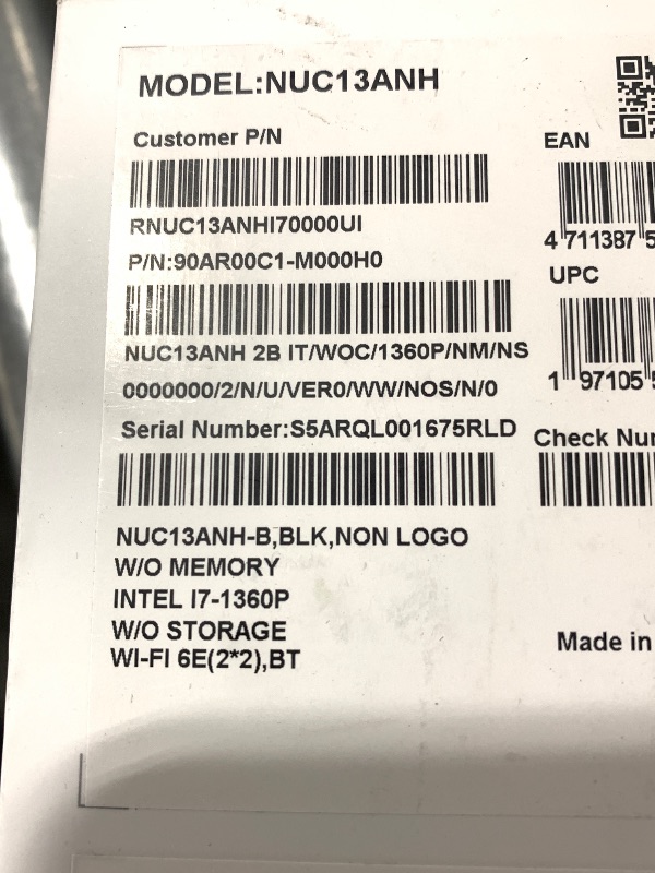 Photo 3 of ASUS NUC 13 Pro Tall Barebone with Intel 13th Gen Core i7-1360P, Up to 64GB DDR4 RAM, Triple Storage Design, Thunderbolt™ 4, Wi-Fi 6E & Bluetooth 5.3, with VESA Mount Included