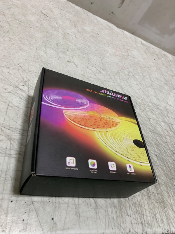 Photo 1 of MIWISE RGB COB LED Strip Light 32.8ft/10m,Color Changing Dimmable Super Bright Strip Light 24V,Work with Alexa/Google Assistant/Tuya Multicolor Flexible Tape Light,for TV,Bedroom,Party DIY Decoration