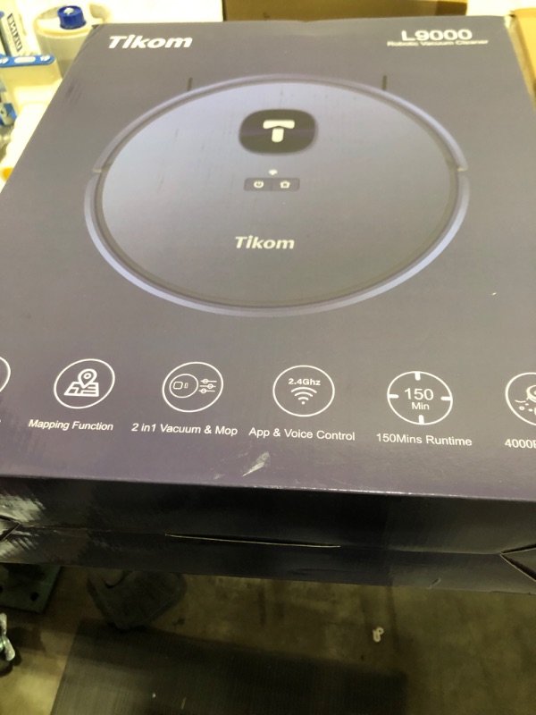 Photo 2 of Tikom Robot Vacuum and Mop Combo, LiDAR Navigation, L9000 Robotic Vacuum Cleaner, 4000Pa Suction, 150Mins Max, 14 No-go Zones, Smart Mapping, Good for Pet Hair, Carpet, Hard Floor