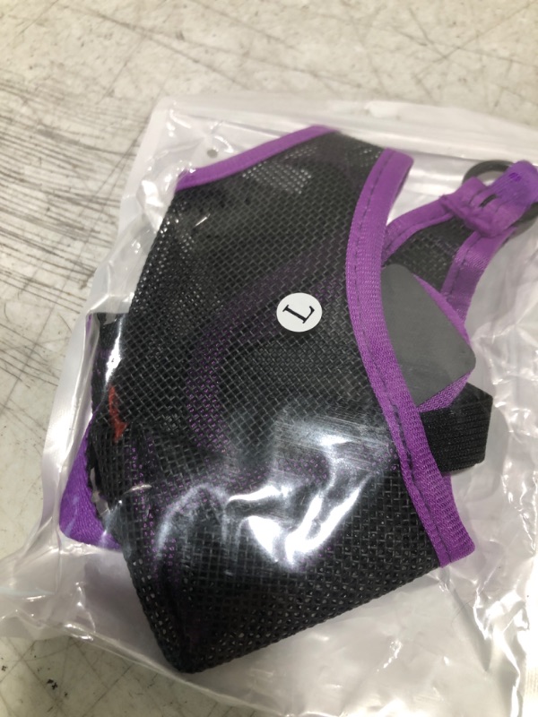 Photo 2 of Dog Muzzle for Small Medium Large Sized Dogs,Breathable Air Mesh Basket Muzzle for Dogs Allows Panting and Drinking,Soft Dog Muzzle with Adjustable Strap to Prevent Biting Barking and Licking-Purple,L