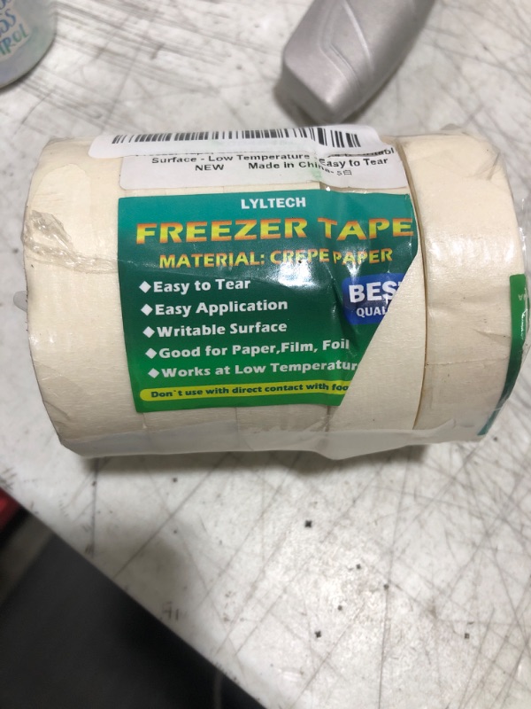 Photo 2 of LYLTECH White Freezer Tape 5 Rolls -165 Yard,Writable Surface,Easy to Tear, Low Temperature Resistance,Residue-Free Removal, Each Roll 3/4 in x 33Yard