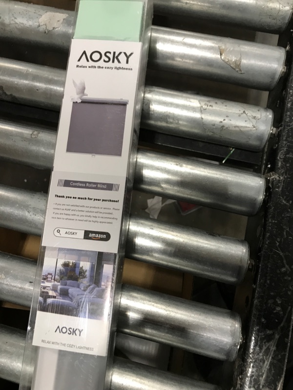 Photo 3 of AOSKY Cordless Roller Shades Blackout Blinds for Windows Room Darkening Rolled Up Shades with Spring System, UV Protection Window Shades Door Blinds for Home and Office (44" W x 72" H, Grey)