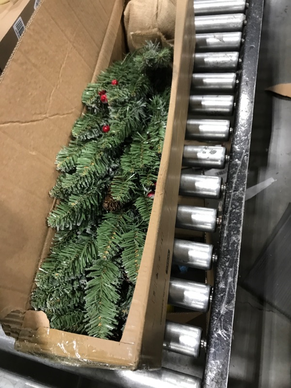 Photo 1 of OasisCraft 3ft Tabletop Christmas Tree, Pre-lit Xmas Tree with Cloth Bag Base, Mini Christmas Tree with LED Lights, Artificial Christmas Tree with Pine Cones for Table Desk Decoration