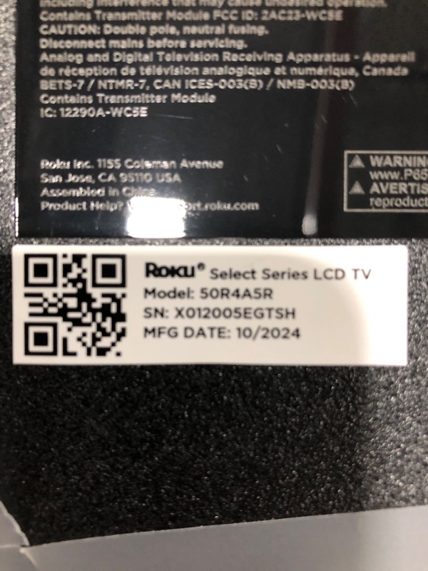 Photo 4 of Roku Smart TV – 50-Inch Select Series 4K HDR RokuTV Enhanced Voice Remote