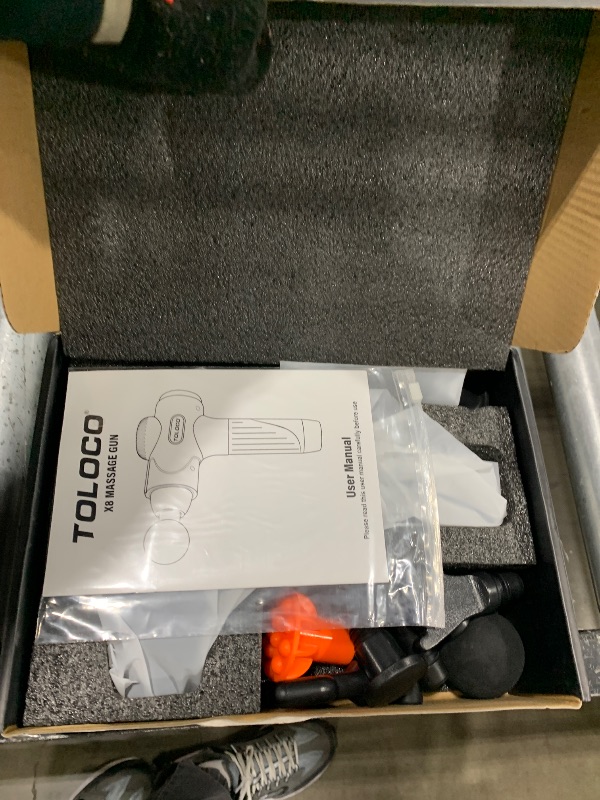 Photo 1 of TOLOCO Massage Gun, Massage Gun Deep Tissue, Percussion Massage Gun with 10 Replacement Heads, Super Quiet Portable Electric Massager for Athletes, Relax, Black