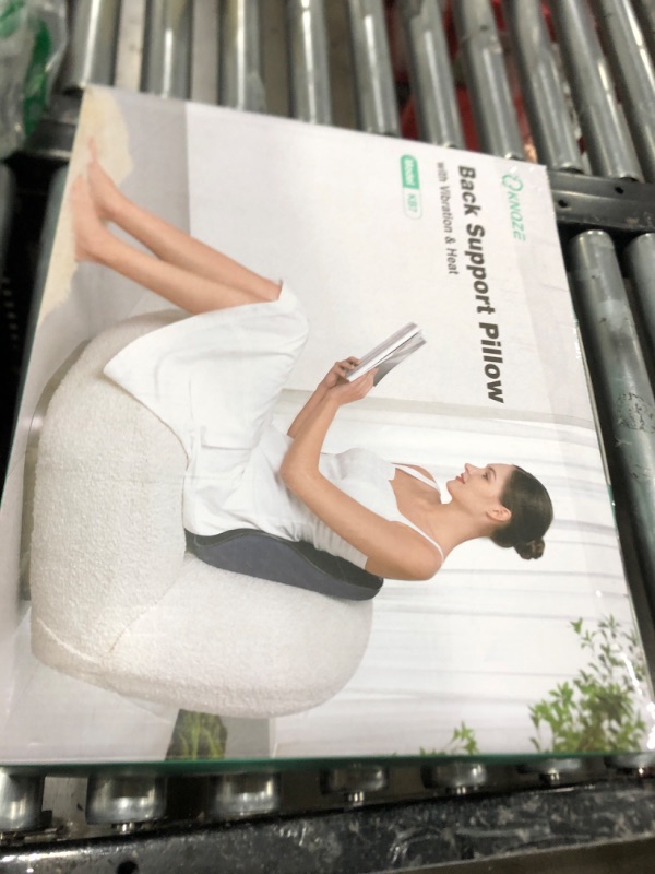 Photo 1 of KNQZE Lumbar Support Pillow for Office Chair, Heated Back Support Pillow with Vibration, Back Massage for Pain Relief, at Home Office Car Sofa, 3 Heating Levels & 4 Motors & 3 Intensities