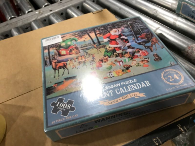 Photo 1 of Christmas Advent Calendar Puzzle 1008 Piece for Adult, Christmas Countdown Calendar 2024 Jigsaw Puzzle, Holiday Snow Scenery Santa Puzzle for Adult 1008 Piece