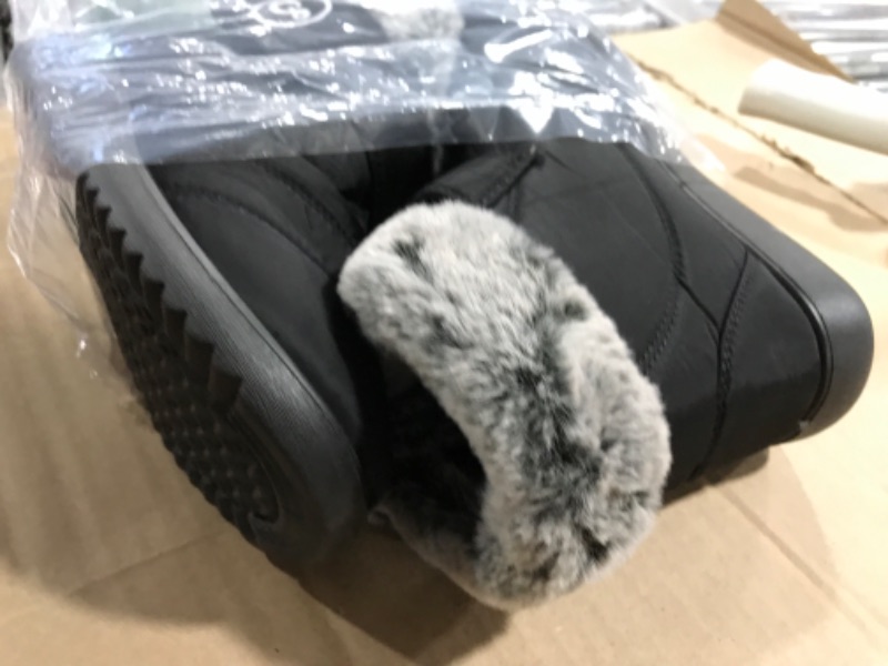 Photo 2 of Aomigoct Women Winter Snow Boots: Fur Lined Warm Slip On Boots for Women Waterproof Booties Comfortable Outdoor