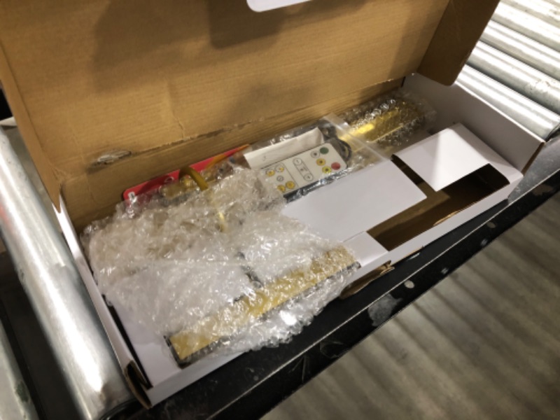 Photo 1 of Wireless Picture Light, 16.7in Battery Operated Picture Lights for Wall with Remote, 3CCT&Brightness Dimmable Metal Painting Light, Timer Wireless Art Light for Frame, Portrait Dartboard - Gold, 1pack