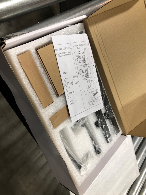 Photo 1 of SNBTLA Matte-Black Front Door Handle - Modern Entry Door Lock Set with Deadbolt,Exterior Door Lever 3 Keys for Left & Right Hand Door (Black)