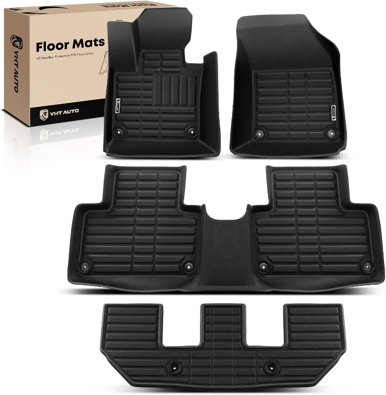 Photo 1 of YHTAUTO Floor Mats Fit 2016-2024 Volvo XC90(7 Seats, No Plug-in Hybrid), TPE All Weather Car Mats Waterproof Anti-Slip Odorless Floor Liner, Interior Car Accessories, 4 Pcs