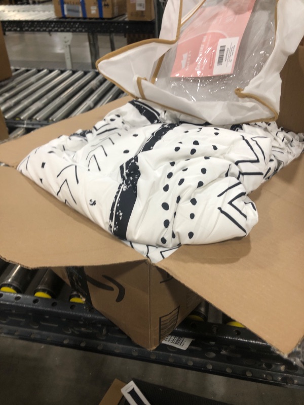 Photo 1 of Smoofy Aztec White King Size Comforter Set, Folkloric Art Pattern Bedding Sets King Boho Aztec Bohemian King Comforter Set with Soft Microfiber Fill Bedding, 1 Comforter 2 Pillowcases