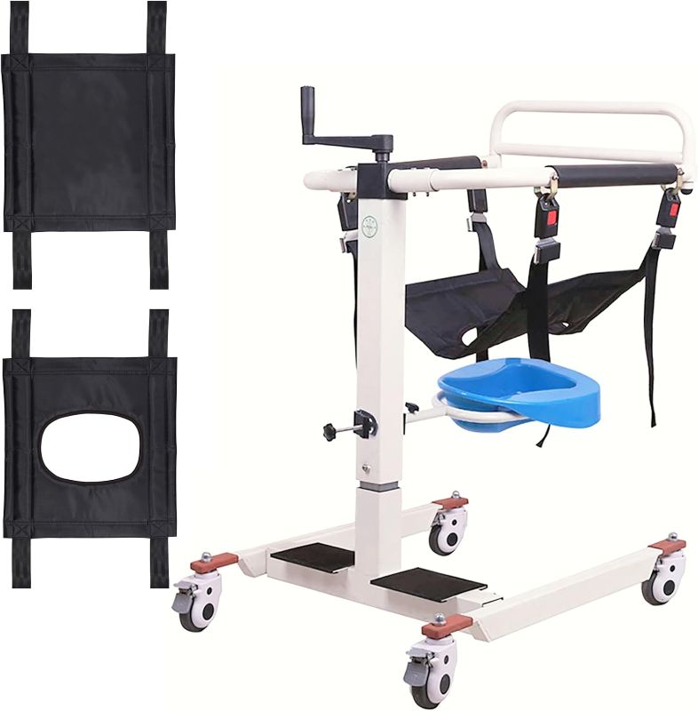 Photo 1 of Patient Lift Transfer Chair, Patient Lift for Home Portable car Lift Transfer Lift Wheelchair, Transfer Lift Aid for Elderly/Disabled, Bedside Commode Transport Chair (Basic Version)