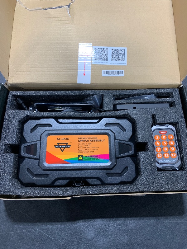 Photo 1 of Auxbeam RGB 12 Gang Bluetooth Switch Panel AC-1200 w/165FT Long Range 433MHz Wireless Remote Control, Auto-Dimmable Switch Panel w/Toggle Momentary Pulsed, LED Switch Pod for Truck Car Boat Waterproof