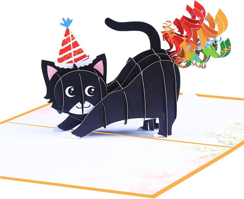 Photo 1 of 3D Pop Up Funy Cat Birthday Cards pop up Greeting Cards Happy Birthday gift pop-up card for Animal Lovers, Men, Women, Dad, Husband, Friends, Kids, etc.
