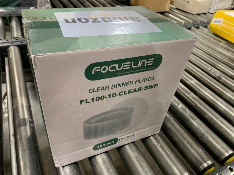 Photo 1 of FOCUSLINE 10 Inch Clear Plastic Plates, 100 Count Disposable Heavy Duty Dinner Plates, Premium Hard Plastic Plates Fancy Disposable Clear Plates for Weddings, Parties