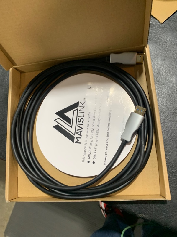 Photo 1 of MavisLink 8K Fiber Optic HDMI Cable 10ft, 48Gbps Ultra High Speed HDMI 2.1 Cable 8K60Hz 4K120Hz HDR/HDCP 2.2&2.3/eARC Slim Directional HDMI Cord Flexible Compatible with PS5/Apple/LG/Samsung/Sony TV
