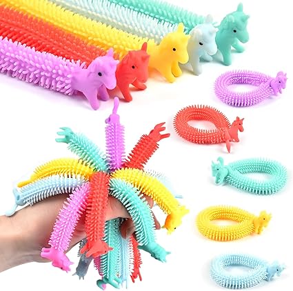 Photo 1 of 10pcs Unicorn Stretchy Strings Toys, Sensory Stress Toys for Against Anxiety, Quiet Stress Relief Toy for Autism and Special Needs,Improve Mood and Relieve Stress, 3-12 Boys Girls Toddlers Toy.