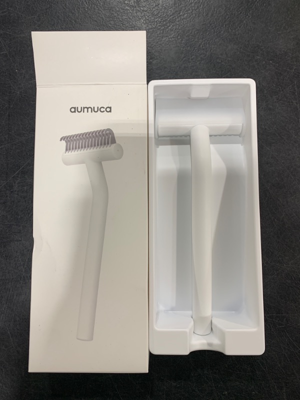 Photo 2 of aumuca Cat Brush for Long Haired Cats, Dog Brush for Shedding Grooming Small Medium Dogs, Deshedding Dog Brush Dematting Comb for Dogs Remove Loose and Matted Fur, Pet Grooming Undercoat Rake, White