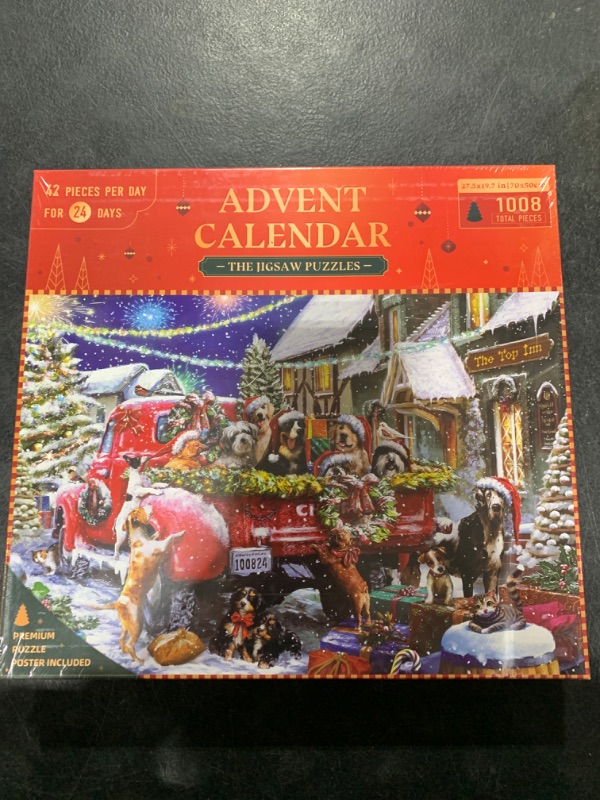 Photo 1 of Alagoo Advent Calendar 2024 Holiday Jigsaw Puzzles - Puppy & Cat's Christmas, 1008 Pieces 24 Days of Countdown to Christmas Puzzle, Christmas Gifts Advent Calendar Puzzles Decor for Adults and Kids