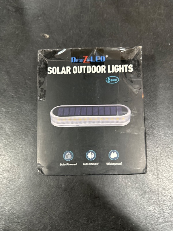 Photo 1 of DetarZinLED Solar Deck Lights, 6 Pack Waterproof LED Path Lights, Outdoor Solar Step Lights, Solar Powered Light Bar for Stairs, Driveway, Walkway, Pathway, Dock, Porch, Warm White