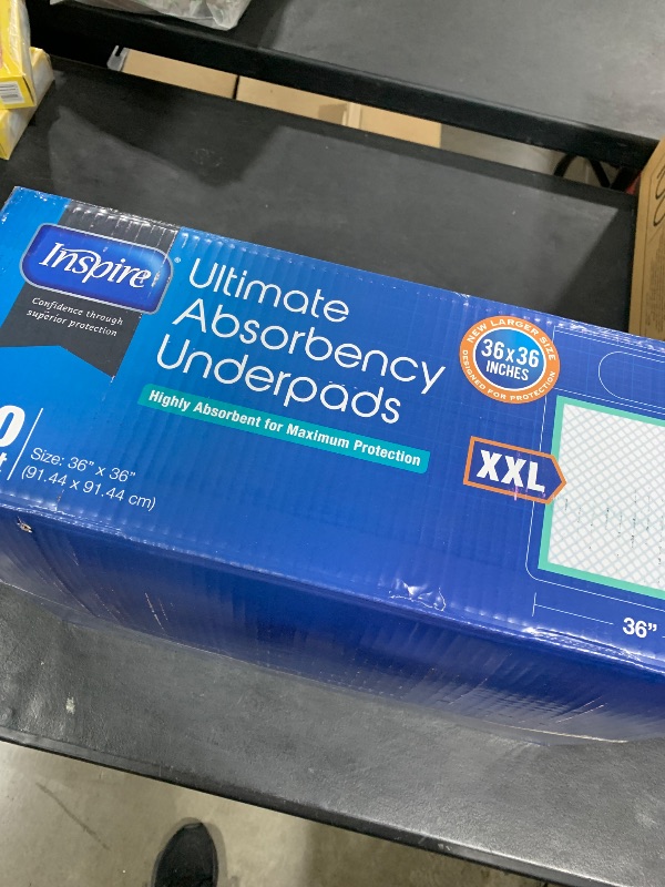 Photo 1 of Inspire Extra Large Super Absorbent Disposable Bed Pads for Incontinence (36" X 36" Pack of 50) Ultra Thick and Absorbent Incontinence Bed Pads Disposable Adult | Puppy Pads | Pee Pads for Adults