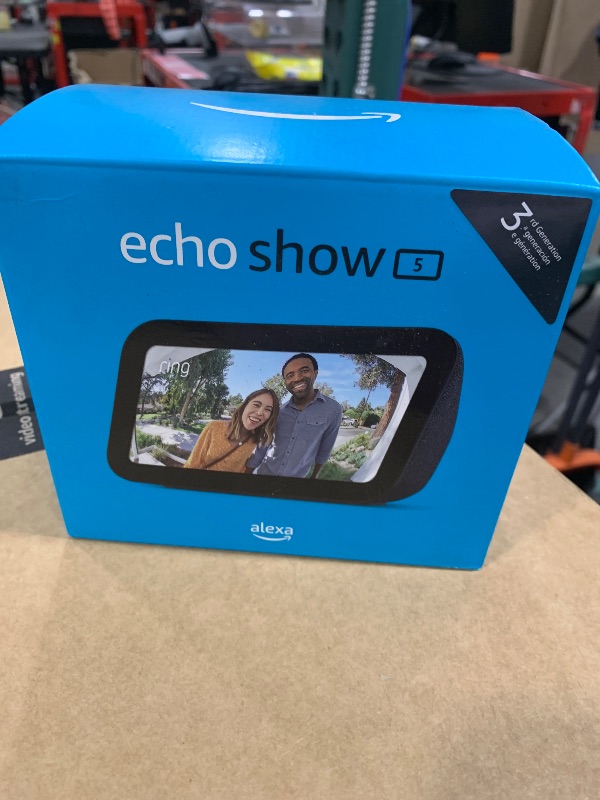 Photo 2 of Amazon Echo Show 5 (newest model), Smart display with 2x the bass and clearer sound, Charcoal