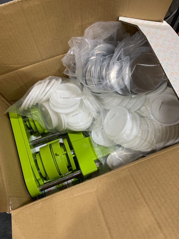 Photo 1 of Happizza Button Maker Machine Multiple Sizes, Pin Maker Machine 2.25 inch+3 inch, Interchangeable Button-Models Badge Button Press Machine with 200 Sets 58mm+75mm Button Maker Supplies&Circle Cutter