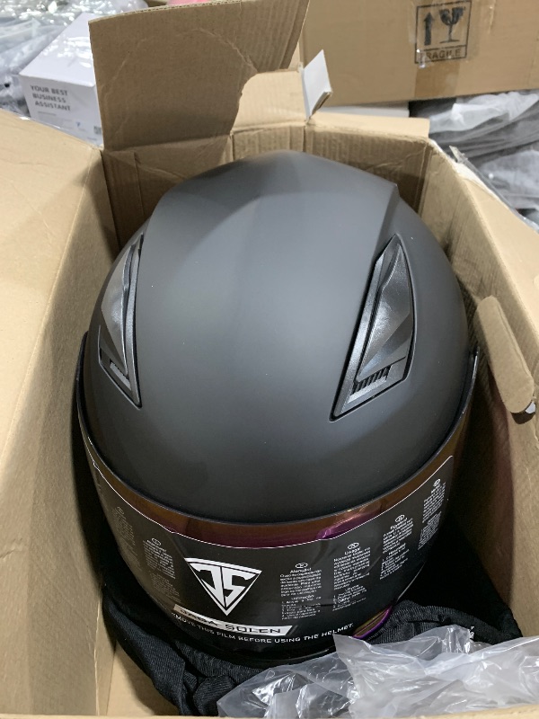 Photo 1 of JAGASOL DOT Lightweight Full Face Motorcycle Street Bike Helmets with Extra Tinted Visor for Adults Men and Women, DOT Approved(Matte Black,S)