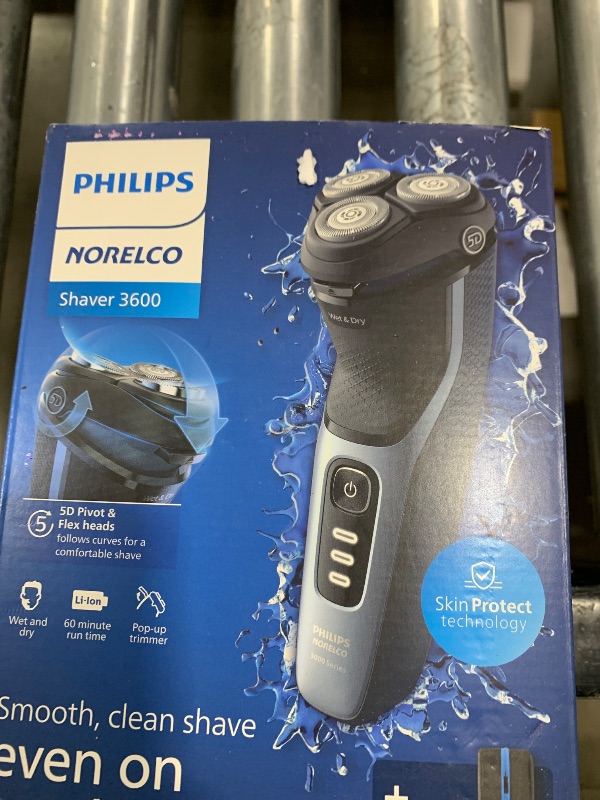 Photo 2 of Philips Norelco Shaver 3600, Rechargeable Wet & Dry Electric Shaver with Pop-Up Trimmer, Travel Storage Pouch and Protective Cap, S3243/91