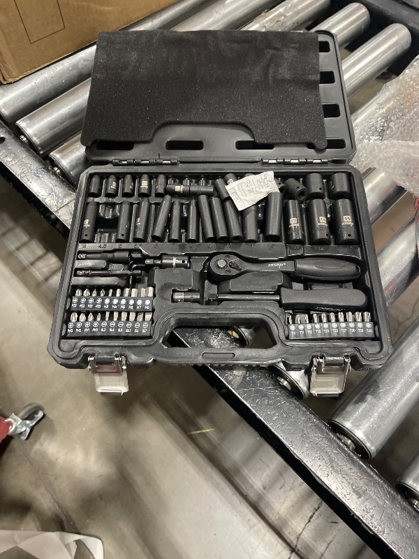 Photo 1 of DISEN 1/4" Drive Socket Wrench Set 64PCS, 1/4-Inch Impact Metric Socket Set(4-15mm) Deep and Shallow 6 Point, CR-V, with 72T Ratchet Wrench Handle for Household&Automotive Repairing with Storage Case