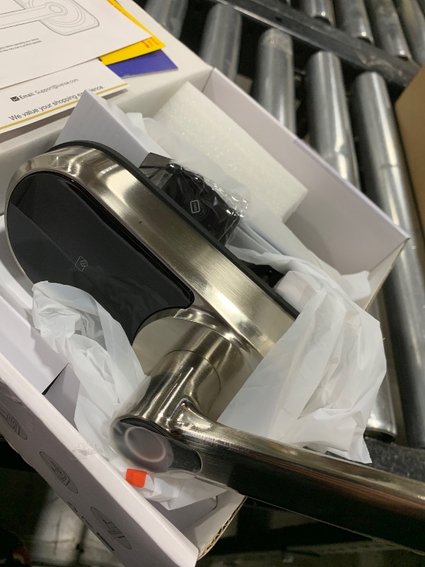 Photo 1 of Veise Smart Lock, Keyless Entry Door Lock with Handle, APP Control Fingerprint Door Lock, 7-in-1 Smart Locks for Front Door, Electronic Digital Lock with Keypad, Front Door Lock Set, Satin Nickel