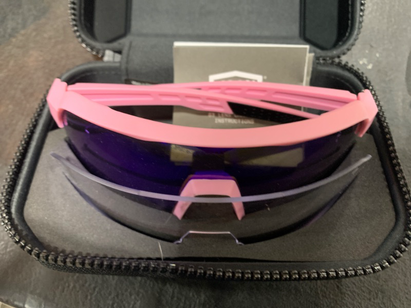 Photo 1 of 100% S3 Sport Performance Cycling Sunglasses (MATTE WASHED OUT NEON PINK - Purple Multilayer Mirror Lens)+